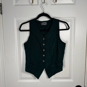 Women's Green Buttoned Vest Top‎ (P1)